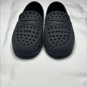 Black Perforated Loafers